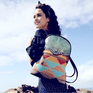 MYRA BAG Accented Hues Backpack Southwestern Western Leather Serape NWT